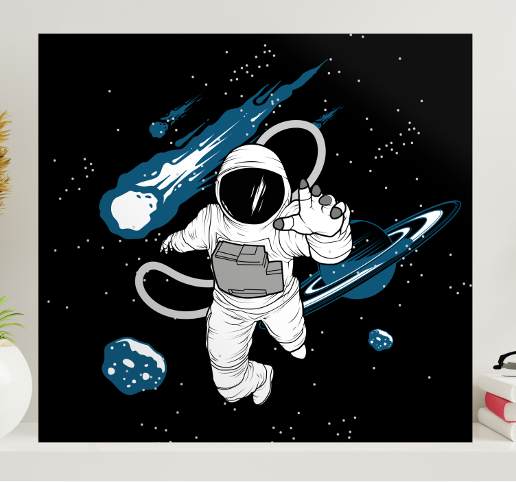 Framed gaming wall art astronaut in the universe - TenStickers