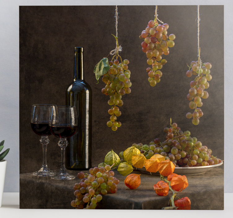 Fruit canvas wall art hanging grapes display - TenStickers