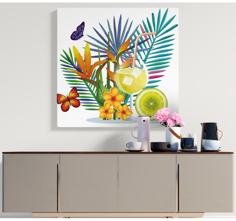 Fruits and butterfly  fruit canvas - TenStickers
