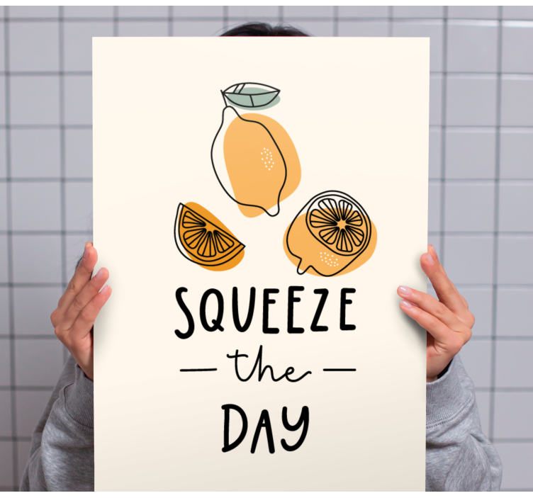 Funny quote with lemon and orange canvas wall - TenStickers