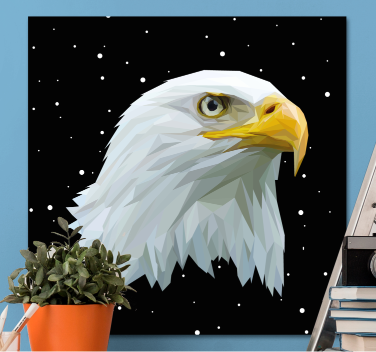 Geometric-animals mighty eagle bird canvas - TenStickers
