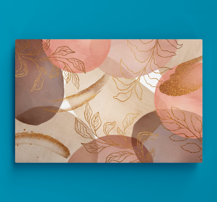 Geometric canvas abstract leaf designs - TenStickers