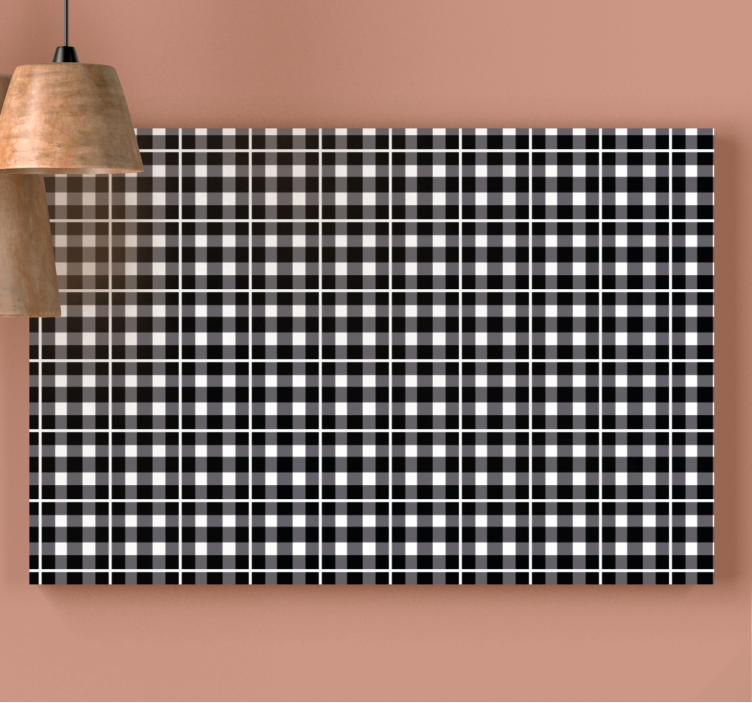 Geometric canvas in black and white grid - TenStickers