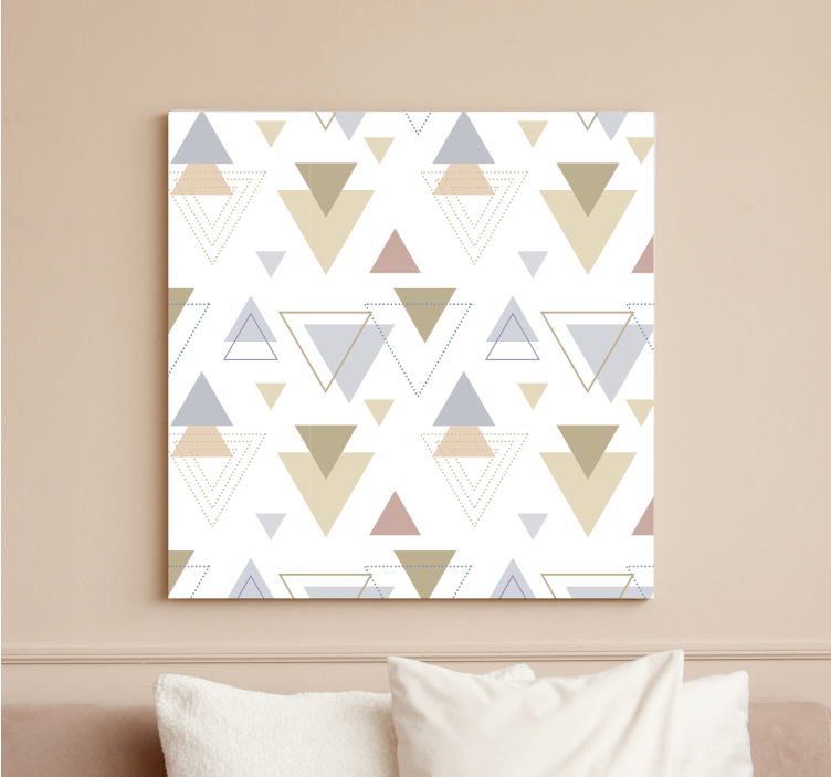 Geometric canvas with triangle patterns - TenStickers