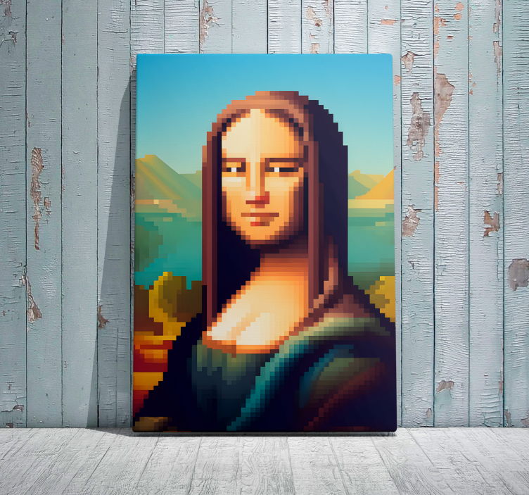Gioconda pixel art canvas art - TenStickers
