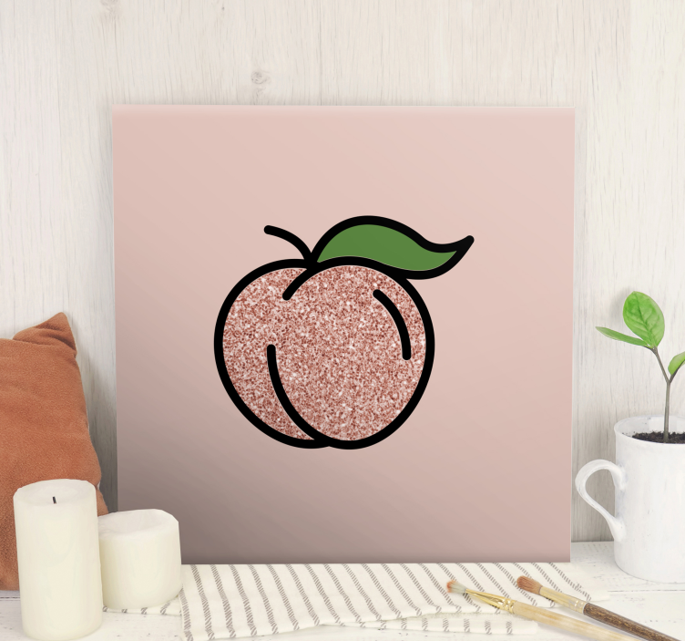 Glittery peach  fruit canvas - TenStickers