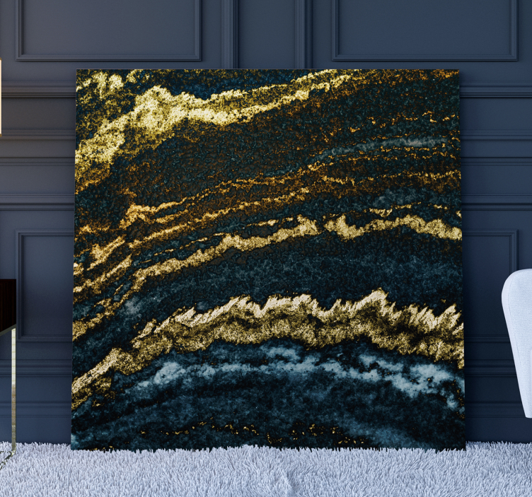 Golden Stripe Pattern modern canvas art - TenStickers