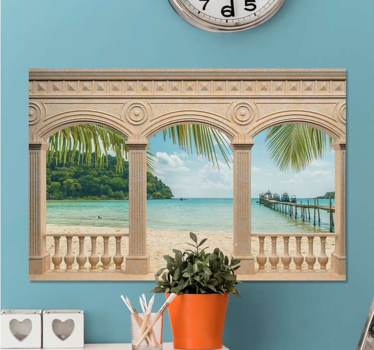 Greek arcs with sea views 3D canvas prints - TenStickers