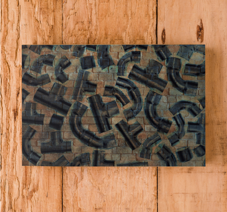 Industrial bricks and pipes pattern canvas - TenStickers