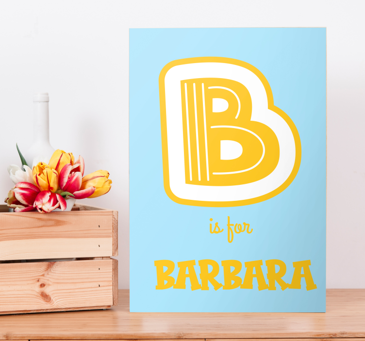 Initial and name alphabet personalised canvas - TenStickers