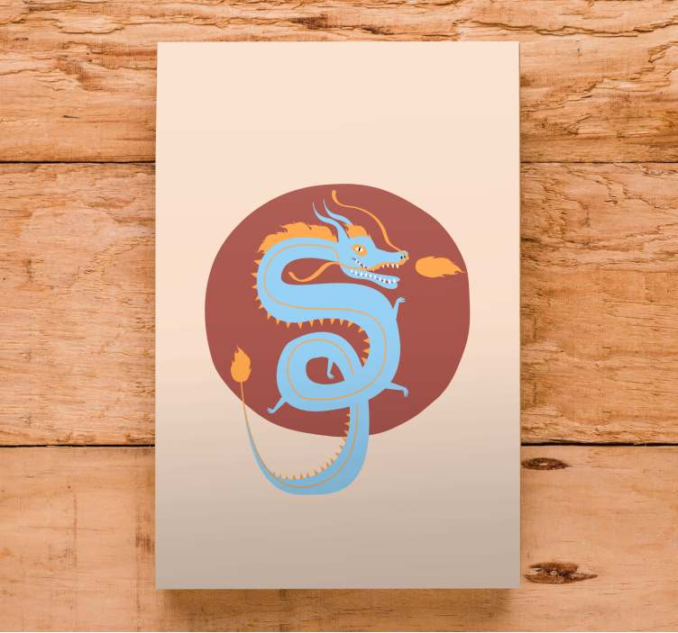 Light blue dragon animal canvas prints - TenStickers