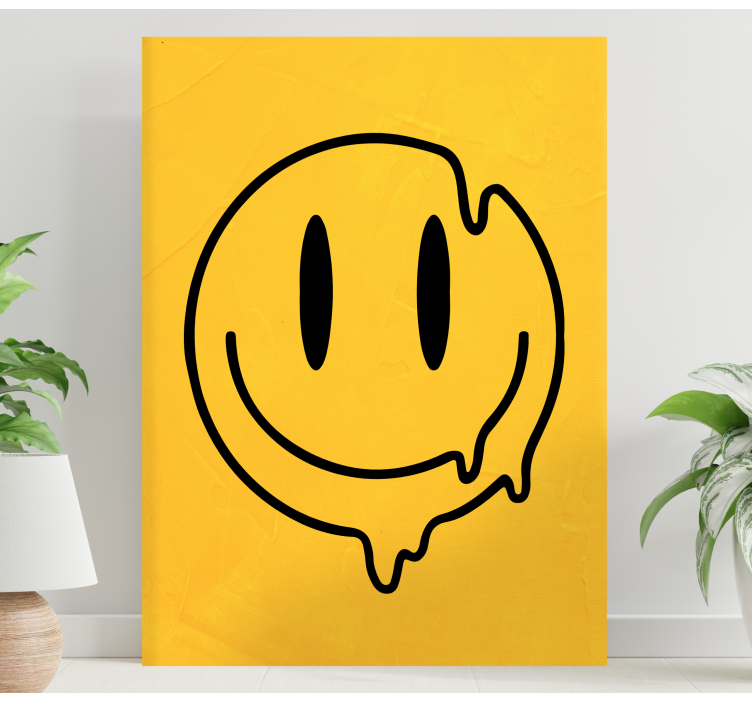 Liquid smiley icon canvas art prints - TenStickers