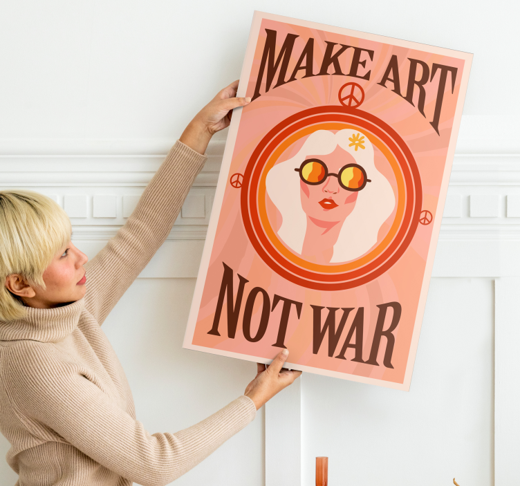 Make art not war quote canvas - TenStickers
