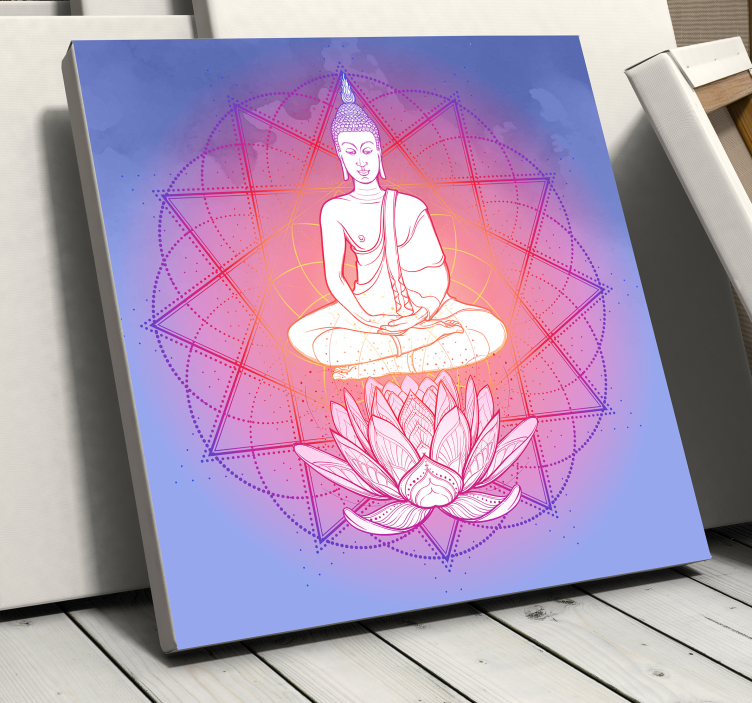 Buddha meditating mandala canvas art - TenStickers