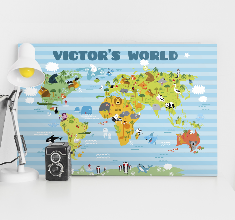 mapamundi infantil personalizable world map - TenStickers
