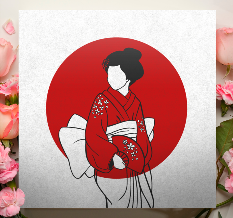 Minimalist asiatic woman Office wall prints - TenStickers