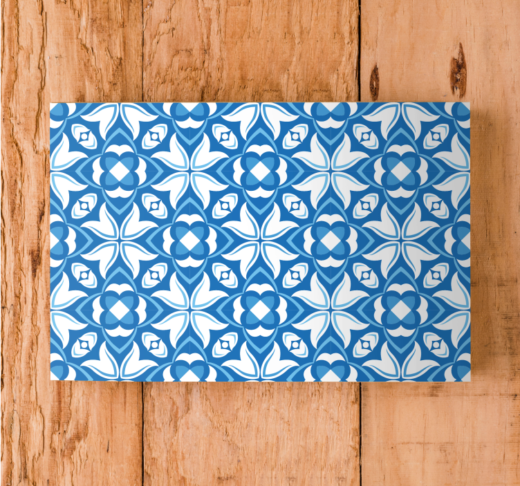 Modern canvas art intricate blue design - TenStickers