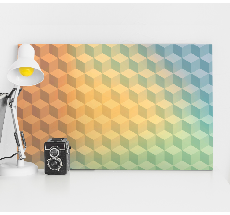 Modern gradient cubes canvas art prints - TenStickers