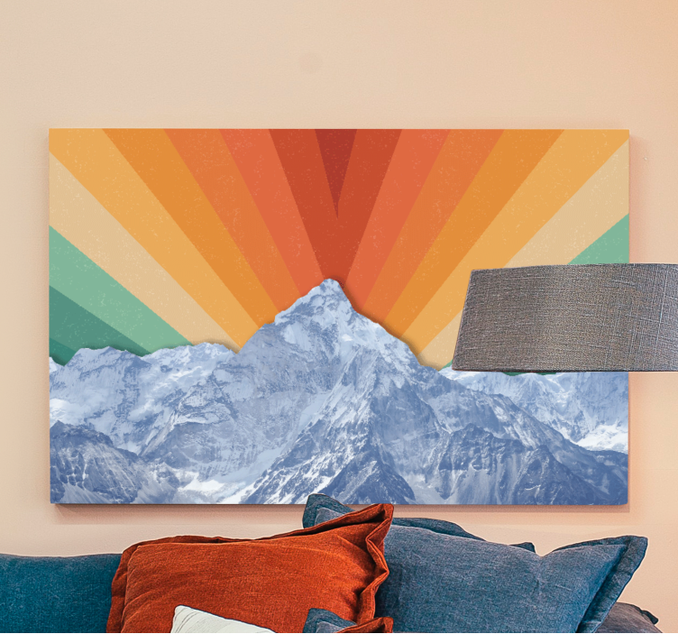 Mountains with "Boho" colors landscape canvas - TenStickers