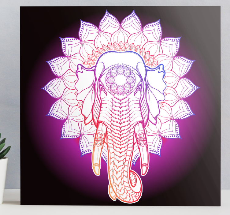 Multicolored mandala elephants canvas - TenStickers
