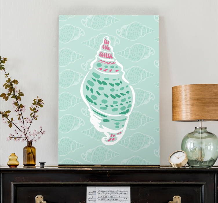 Nautical canvas art intricate sea shell - TenStickers