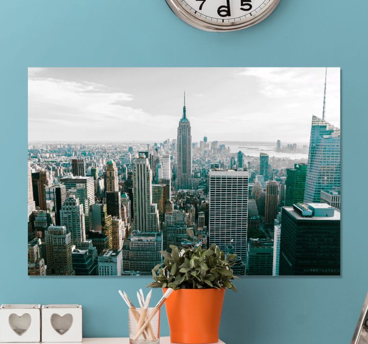 New York Skyline View cityscape wall art - TenStickers