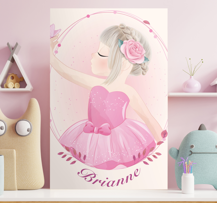 Nursery canvas dancing ballerina girl art - TenStickers