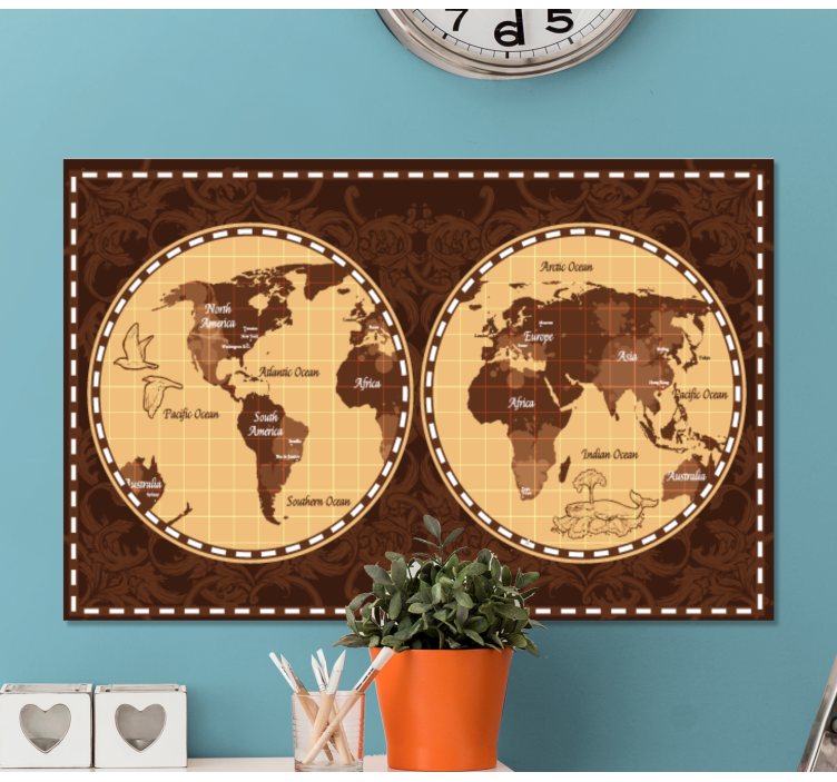 Old world map canvas print - TenStickers
