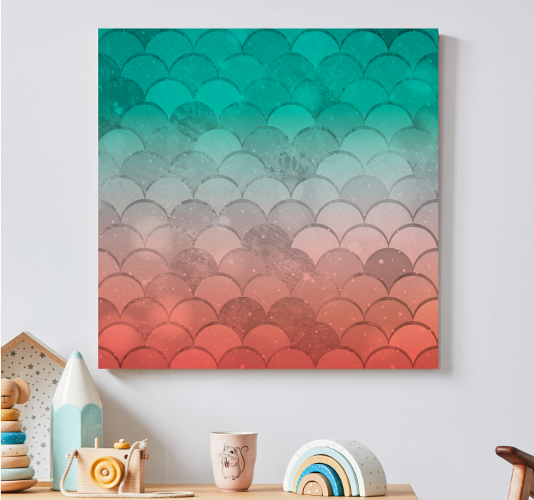 Ombre scale shaped pattern canvas art prints - TenStickers