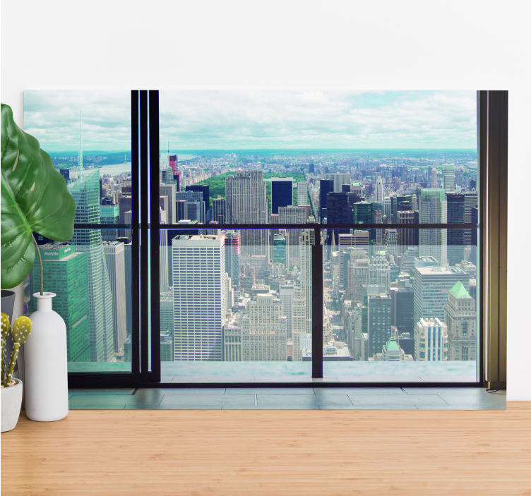 Open window views to Manhattan city canvas - TenStickers