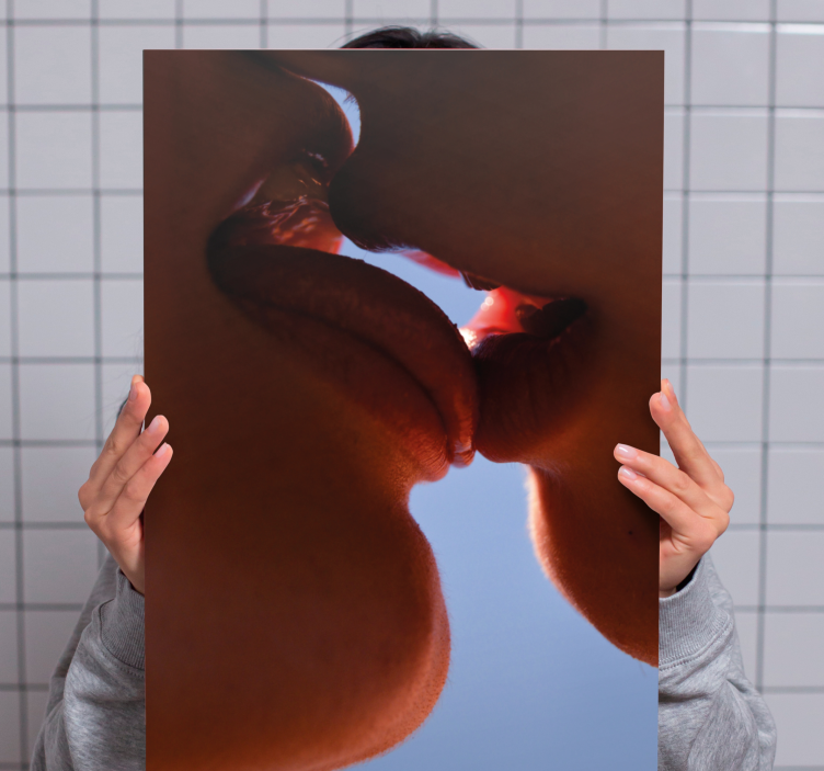 Opposite kiss 3D canvas prints - TenStickers