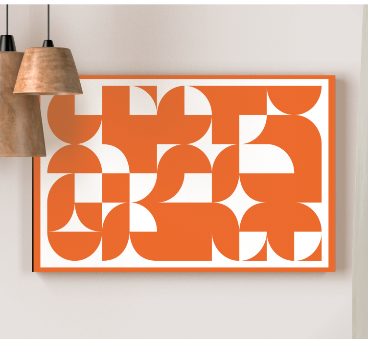 Orange abstract art pattern geometric canvas - TenStickers