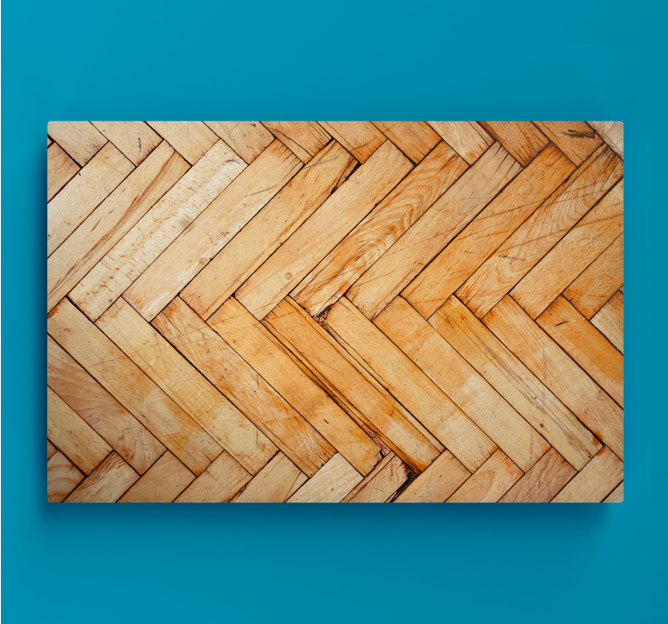 Ornamental canvas print herringbone wood design - TenStickers