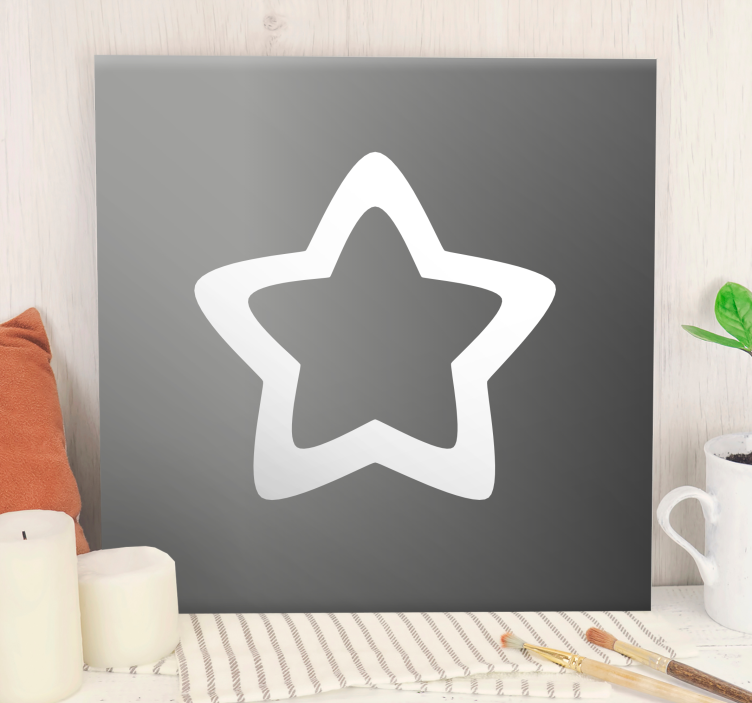 Ornamental canvas print star outline - TenStickers