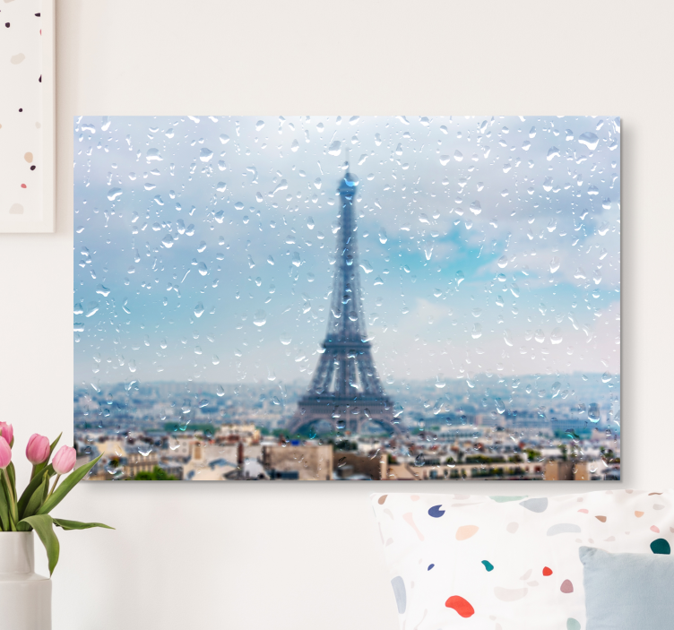 Paris cities in the rain city canvas prints - TenStickers