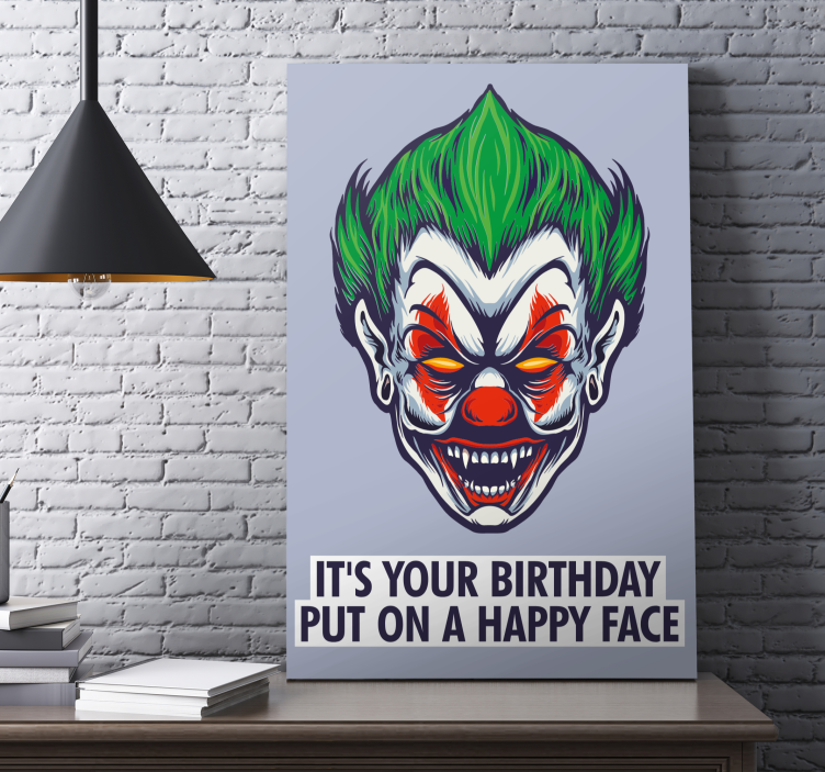 People canvas birthday clown face - TenStickers