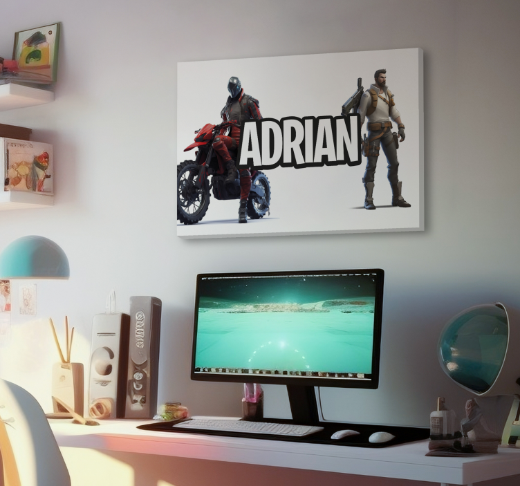 personalized characters name framed gaming wall art - TenStickers