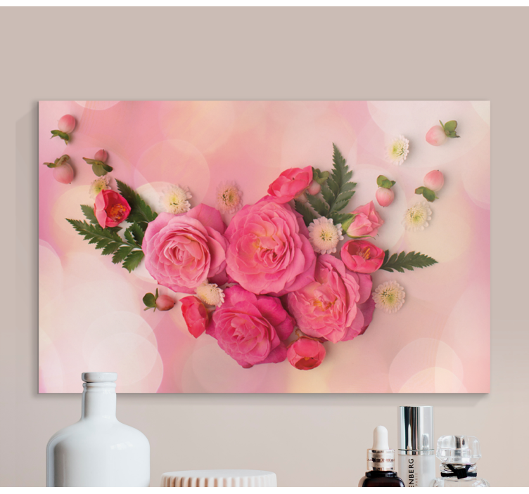 Pink delicate flower canvas - TenStickers