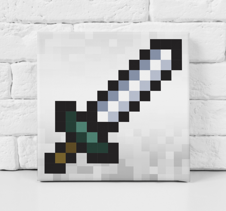 pixel sword framed gaming wall art - TenStickers