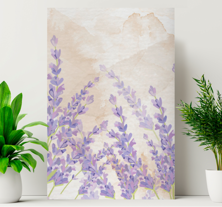 Provencal watercolor lavender flower canvas - TenStickers