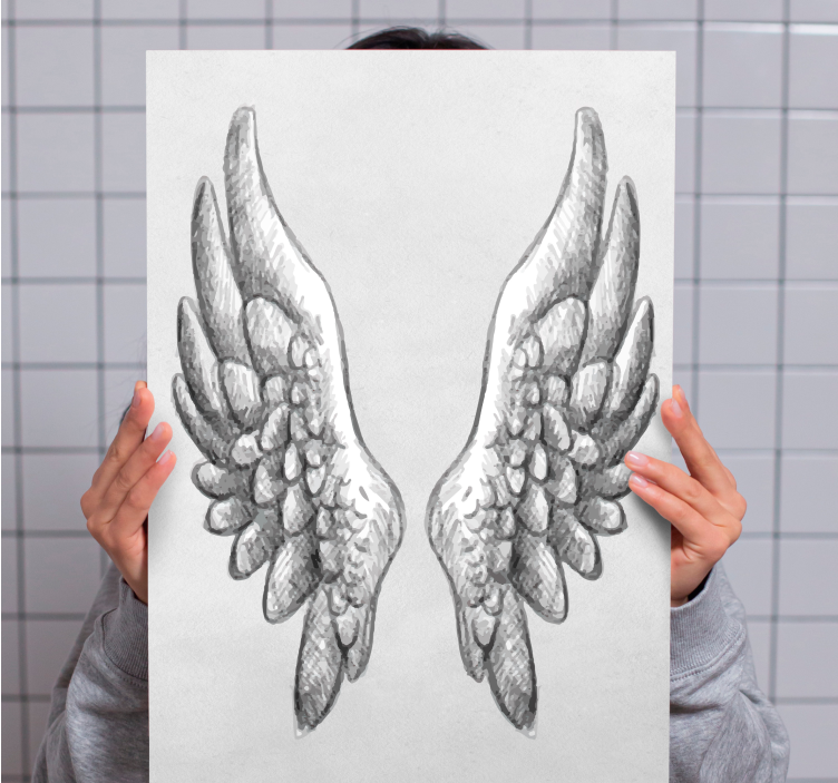 Quote canvas detailed wing illustration - TenStickers
