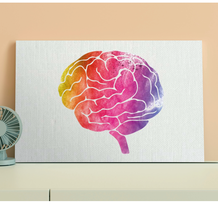 Rainbow Brain abstract canvas wall art - TenStickers