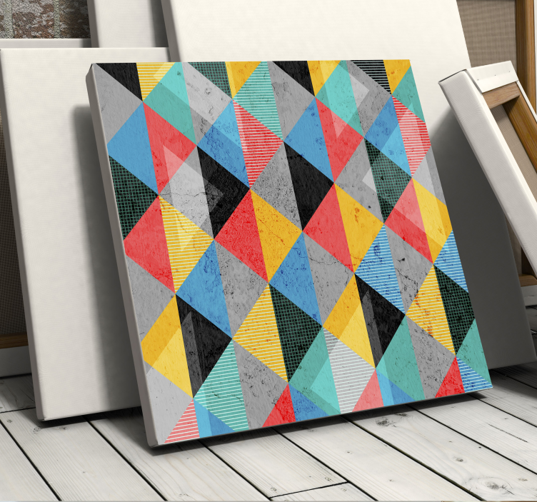 Rhomboid and triangle pattern geometric canvas - TenStickers