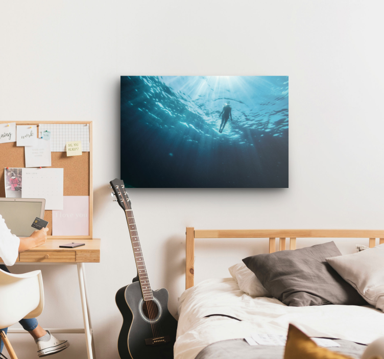 Scuba diver underwater canvas art - TenStickers