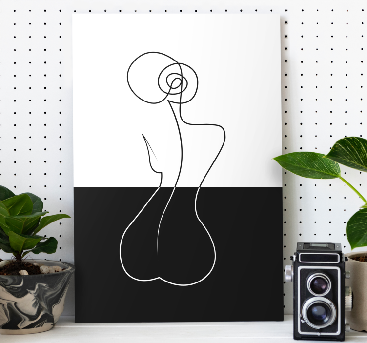 Sitting Woman Line Art modern canvas - TenStickers