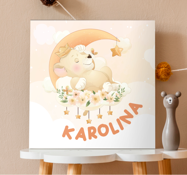 Sleepy Bear Dreaming cocktail canvas - TenStickers