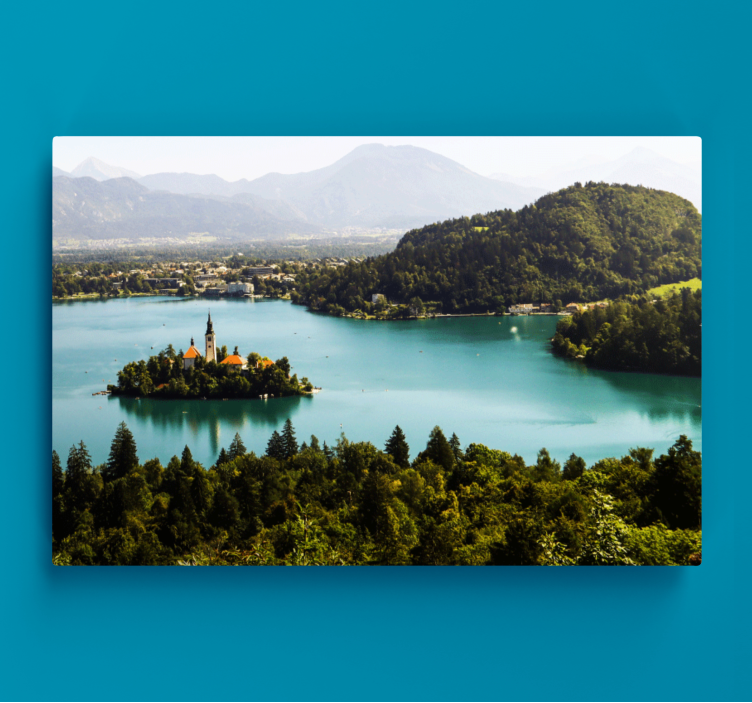 Slovenian lake aesthetic landscape canvas - TenStickers