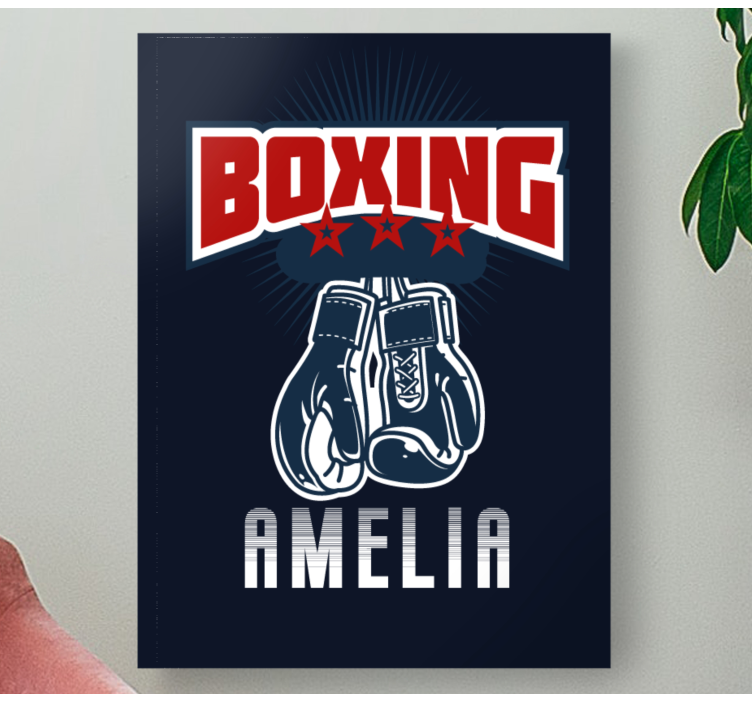 Sports canvas art boxing gloves emblem - TenStickers