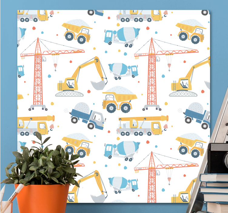 Sports canvas art construction vehicles play - TenStickers