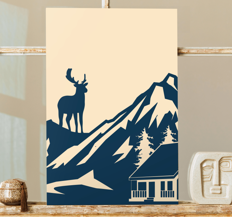Stag canvas majestic stag silhouette - TenStickers